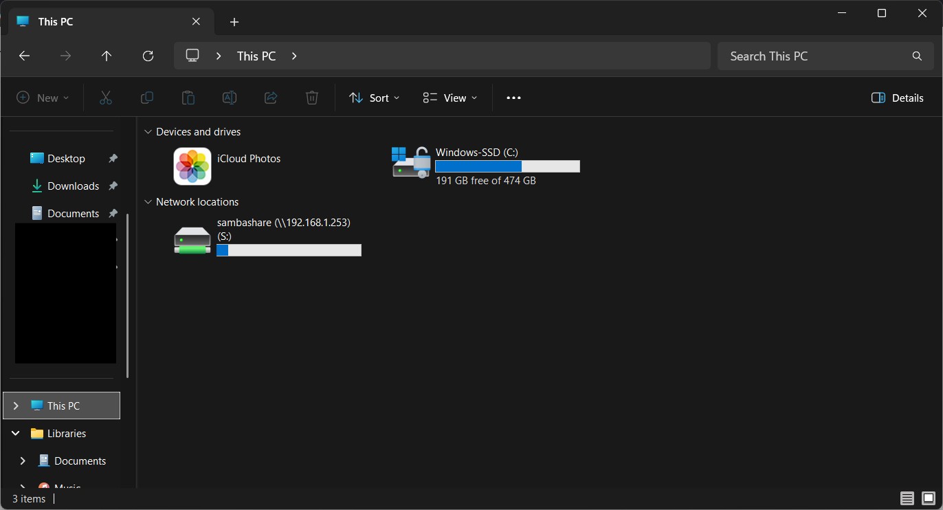 Samba share mounted as a network drive